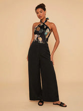 Travachic Women's Printed Halter Neck Backless Bodycon Bodysuit